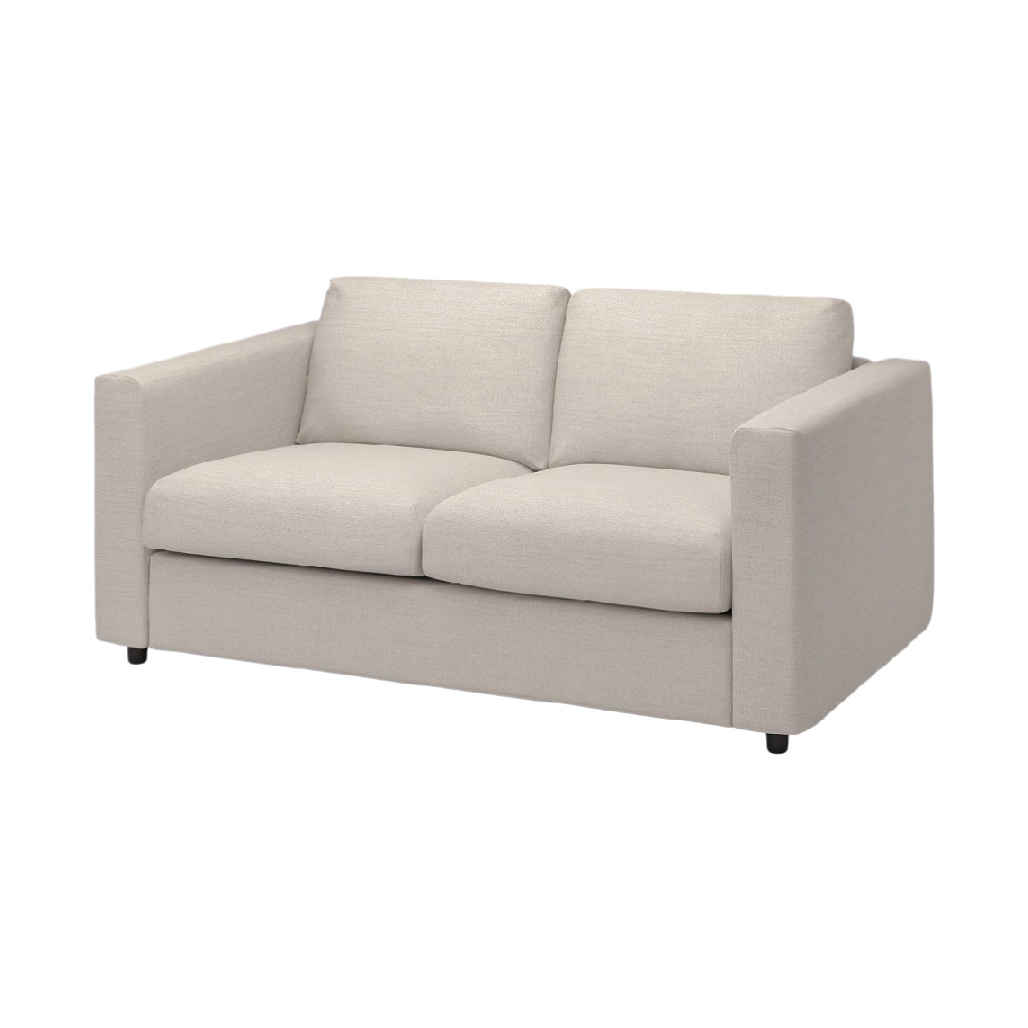 Canapé deux places intemporel en tissu - Pour salon ou espace détente - Structure en bois - 140 x 80 x 85-vellinahome.com