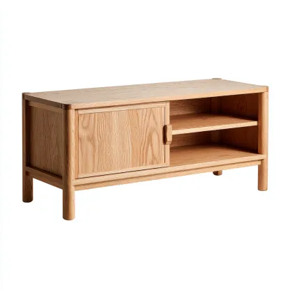 Fernseh Lowboard aus Eiche - 100x40x50 cm - Modernes Design mit offener und geschlossener Ablage-Roomupbay
