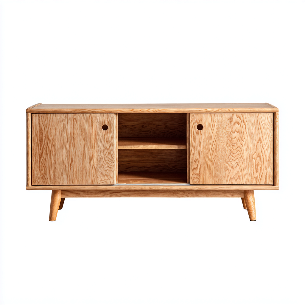 Fernseh Lowboard aus Holz 120x40x50 cm - natur - modernes Design-Roomupbay