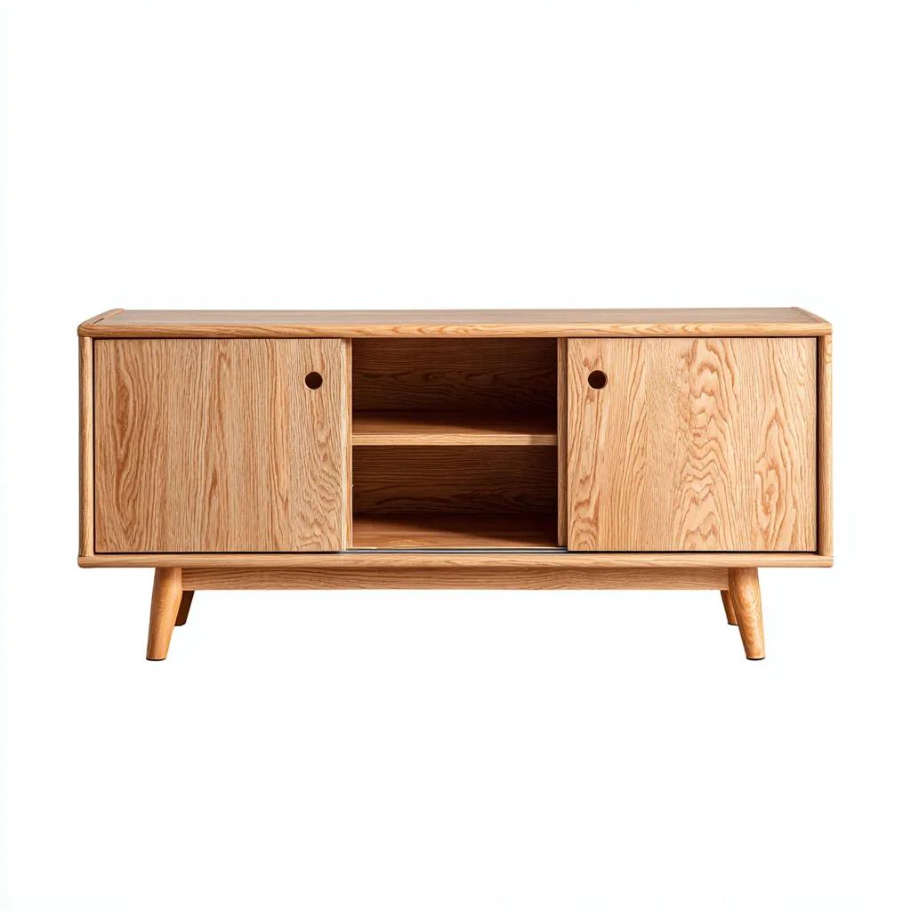 Fernseh Lowboard aus Holz 120x40x50 cm - natur - modernes Design-Roomupbay