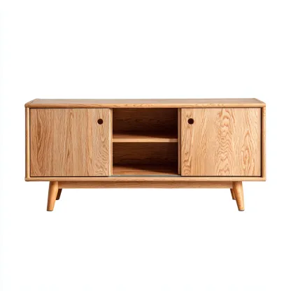 Fernseh Lowboard aus Holz 120x40x50 cm - natur - modernes Design-Roomupbay