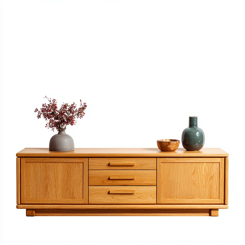 Fernseh Lowboard aus Holz 120x40x50 cm - natur - modernes Design-Roomupbay