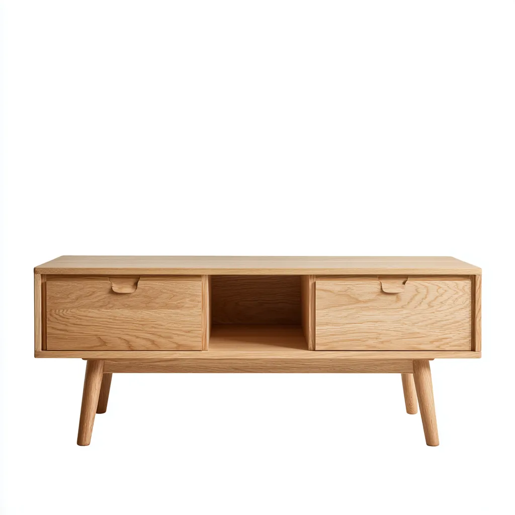 Fernseh Lowboard Massivholz 110x40x55 cm Natur Modernes Design-Roomupbay