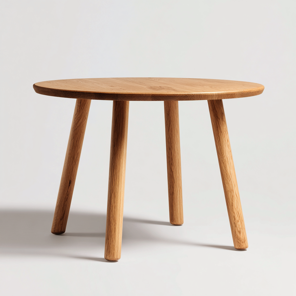 Table à manger ronde en bois massif 120x120x75 cm - brun clair - design naturel-Havengohut