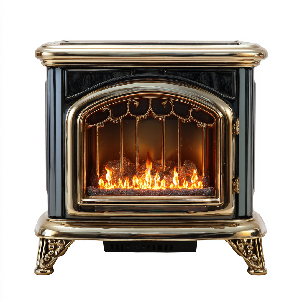 Cheminée électrique décorative en métal et verre 60x25x55 cm - noir et doré - design classique pour salon-Havengohut