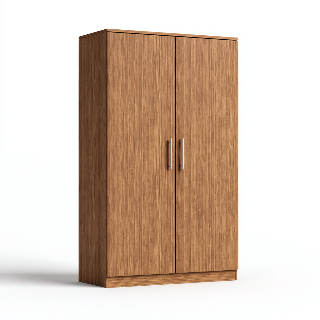 Armoire bois 90x55x185 cm chêne brun design moderne-Havengohut