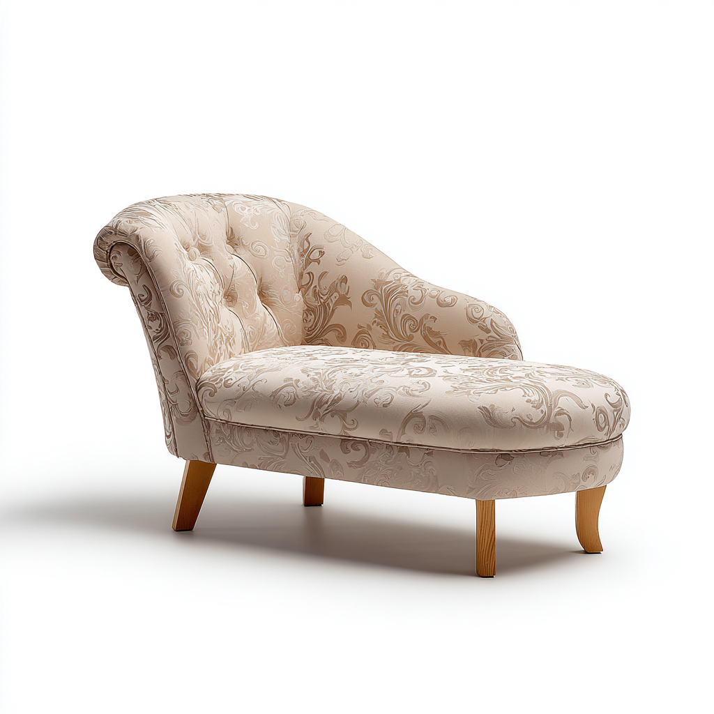 Chaise longue capitonnée rembourrée 170x70x80 cm - beige - style classique-Havengohut