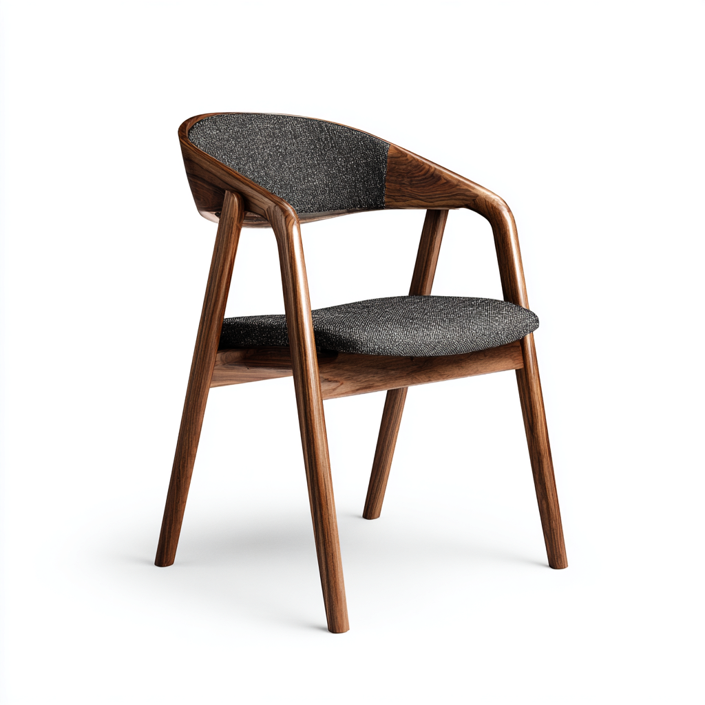 Chaise de salle à manger bois et tissu 52x54x80 cm bois foncé et gris foncé design moderne-Havengohut