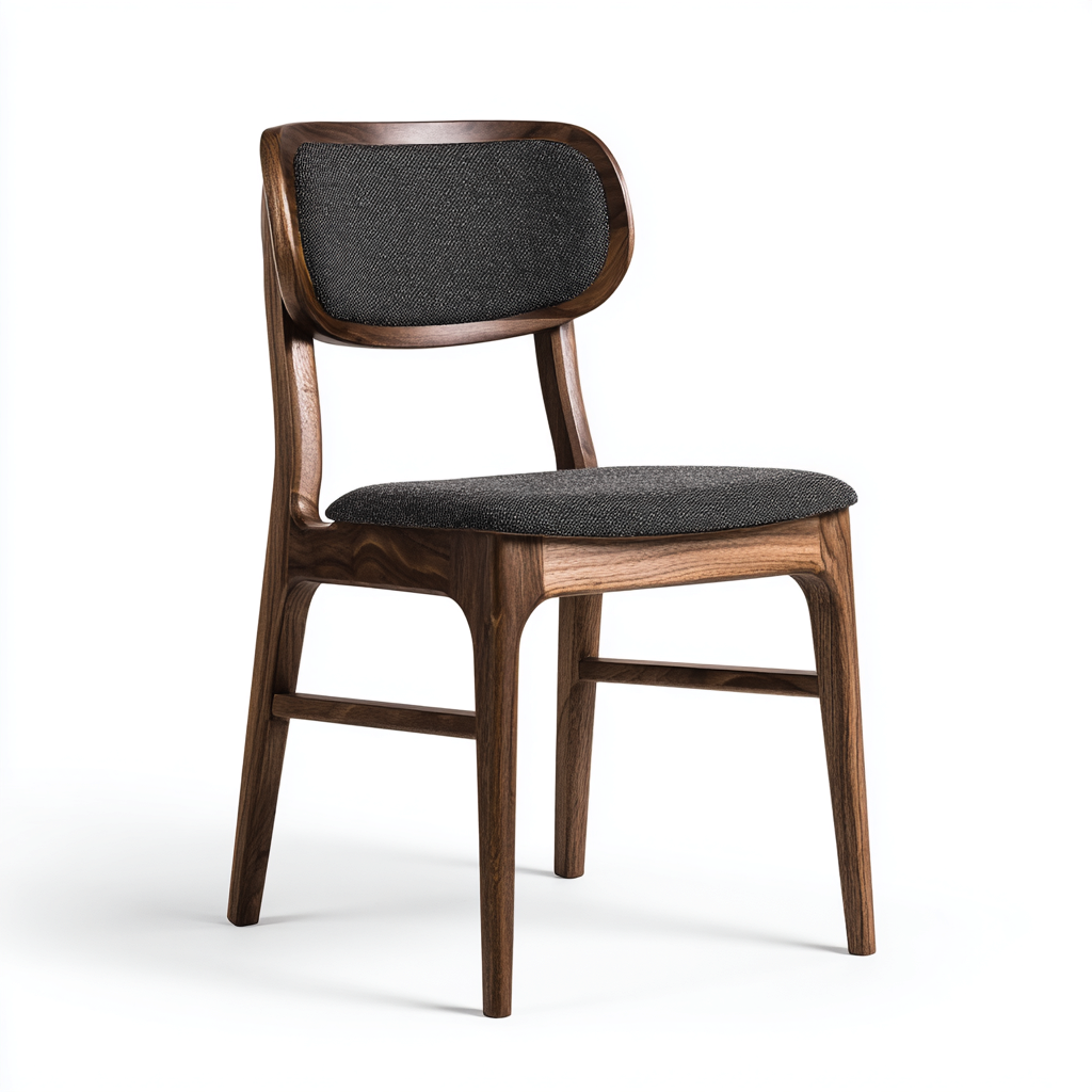 Chaise de salle à manger en bois massif et tissu 50x52x80 cm - brun-noir - design moderne-Havengohut