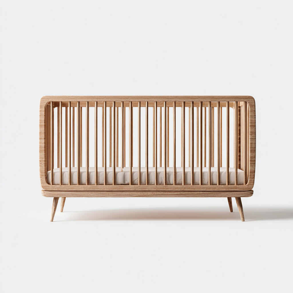 Lit bébé bois 130x72x88 cm naturel design moderne-Havengohut