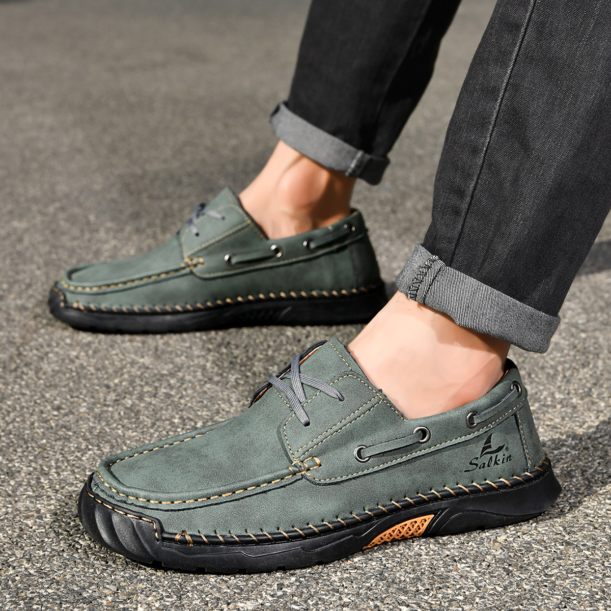 Men's Orthopedic Walking Boots - Built-In Arch Support Non-Slip Ankle Support Comfortable Hiking Boots