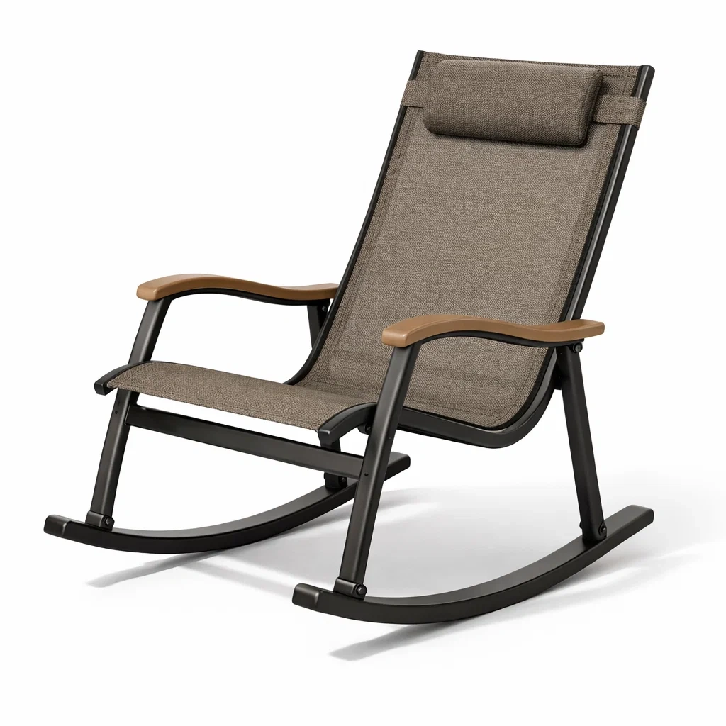 Fauteuil à bascule de terrasse en métal et tissu-Dream Oasis Living