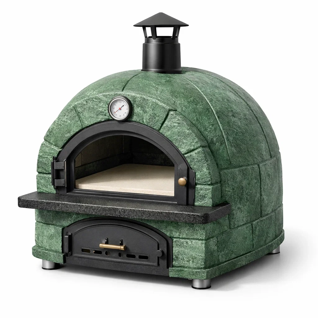 Pizza oven en pierre réfractaire vert 90x90x80 cm-Dream Oasis Living