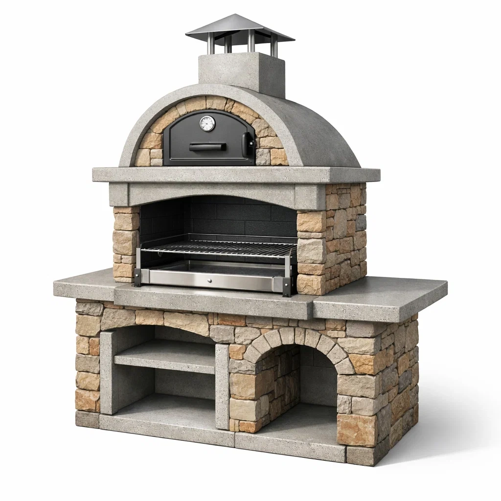Pizza oven en pierre et acier inoxydable-Dream Oasis Living