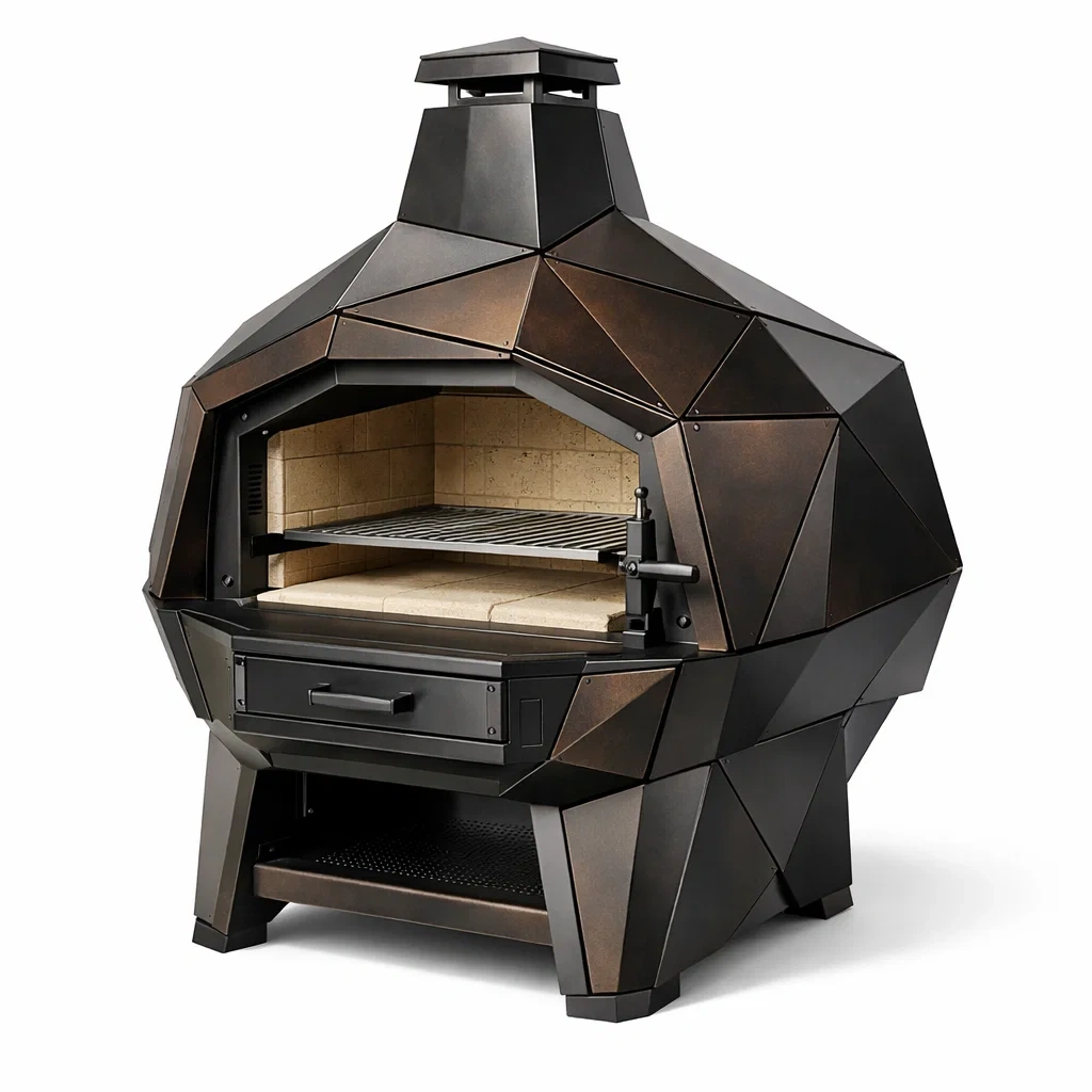 Pizza oven en acier corten design géométrique-Dream Oasis Living