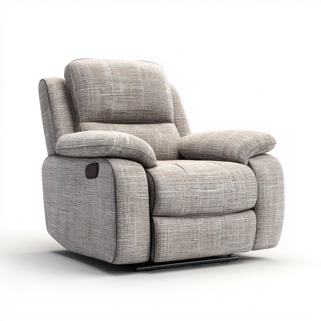 Liegesessel-Stoffpolster-96x92x104 cm-Hellgrau-Relaxfunktion-Homiupnest