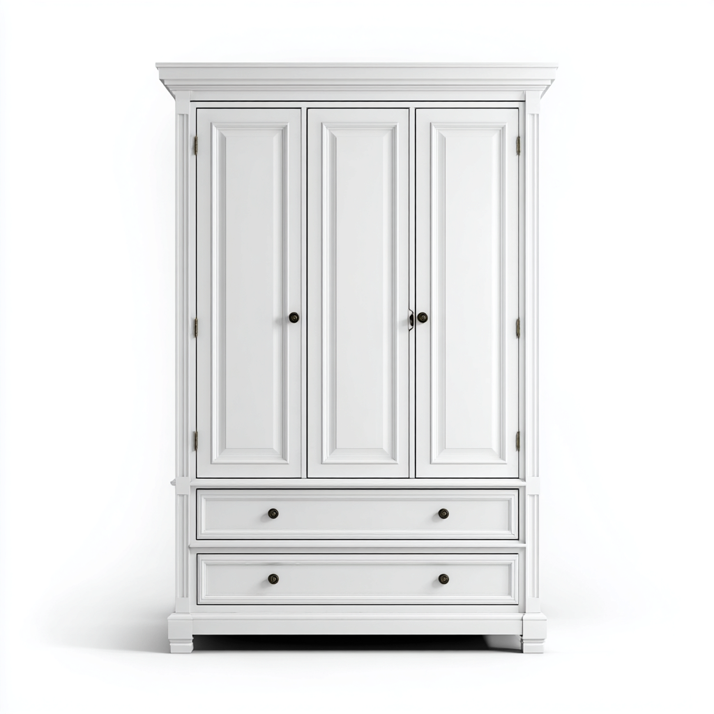 Kleiderschrank - Holzwerkstoff - 140x60x200 cm - weiß - klassisch-Homiupnest