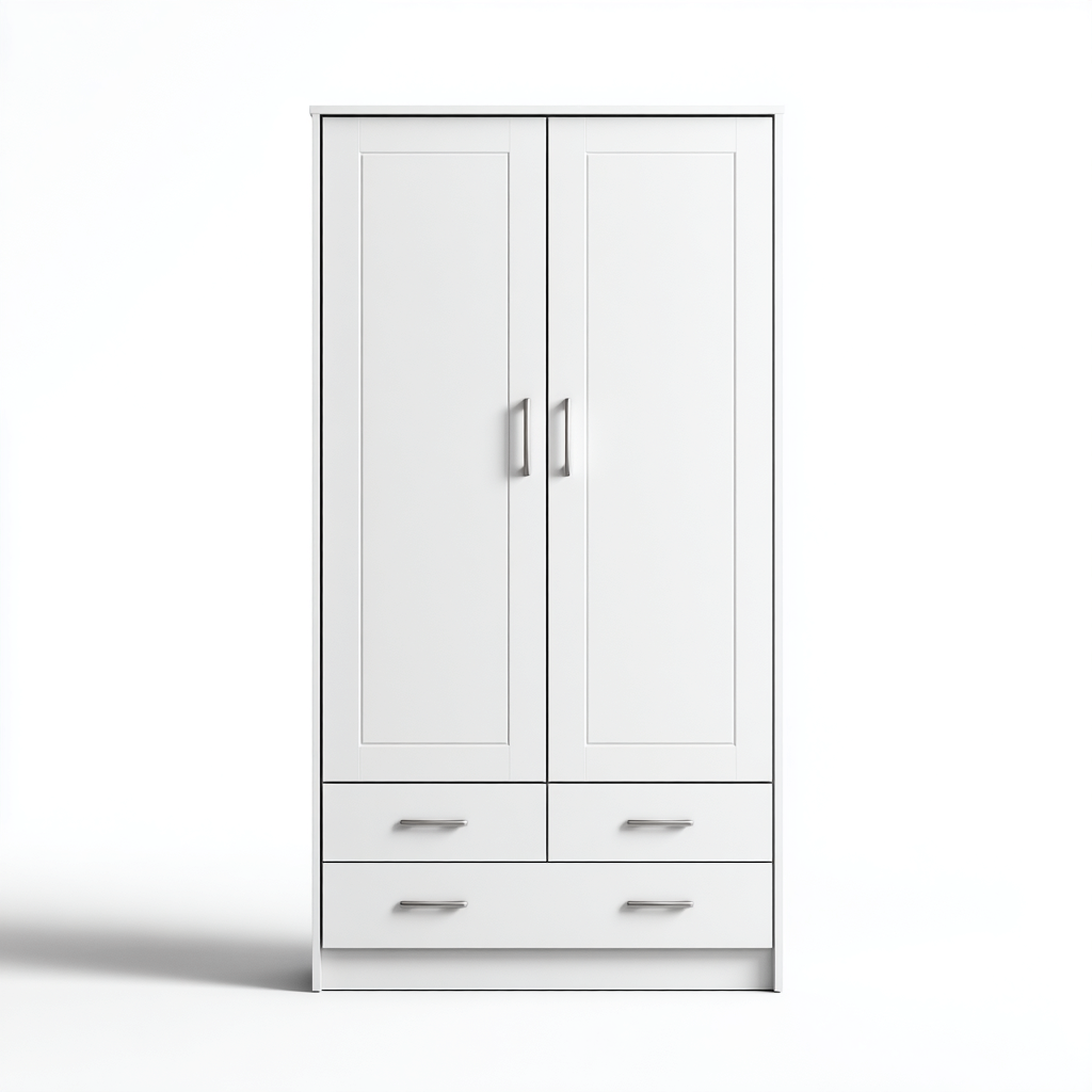 Kleiderschrank - Holzwerkstoff - 110x56x190 cm - weiß - modern-Homiupnest