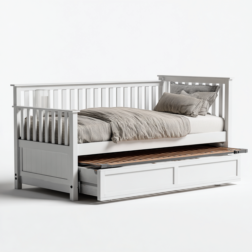 Schlafsofa - Holz - 212x100x105 cm - Weiß - Landhausstil-Homiupnest