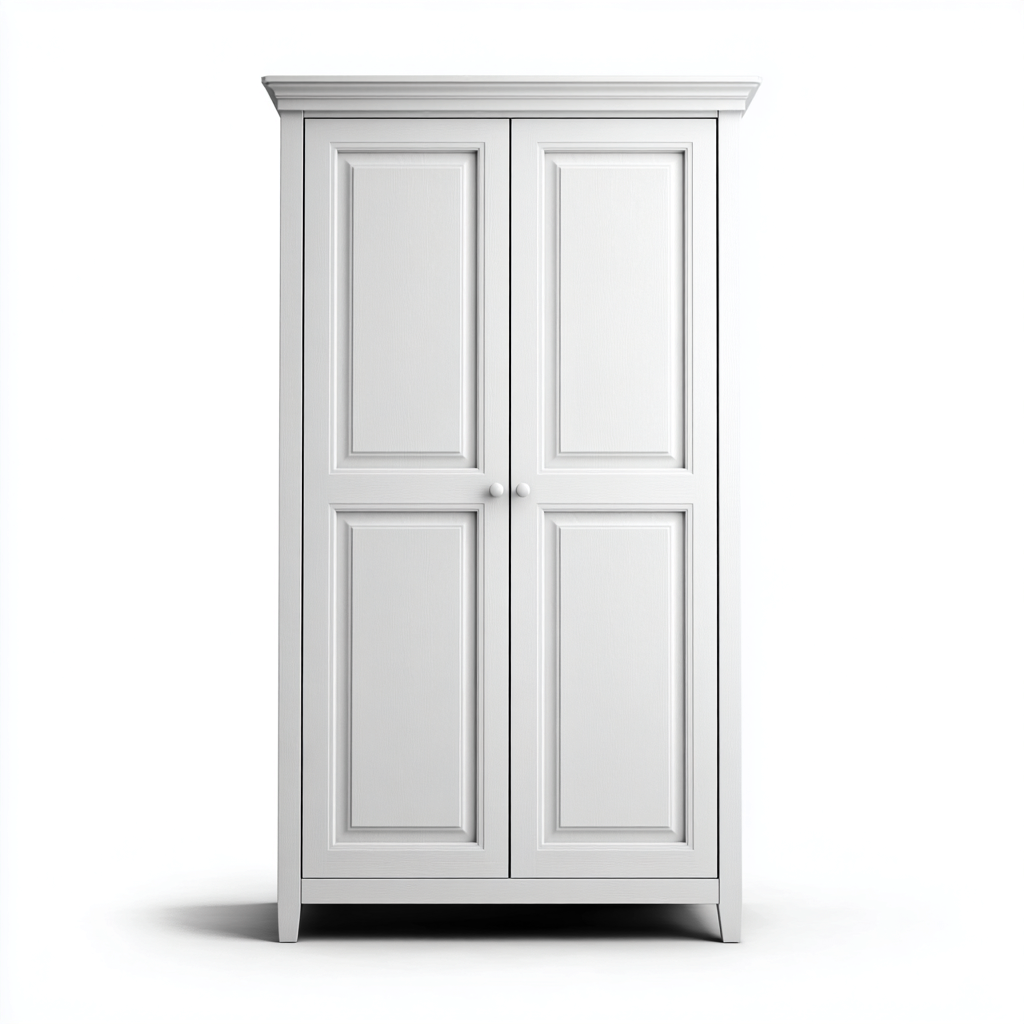 Kleiderschrank-Holz-98x54x188 cm-Weiß-Klassisches Design-Homiupnest