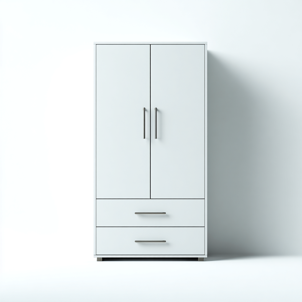 Kleiderschrank - Holzwerkstoff - 100x55x185 cm - weiß - modern-Homiupnest