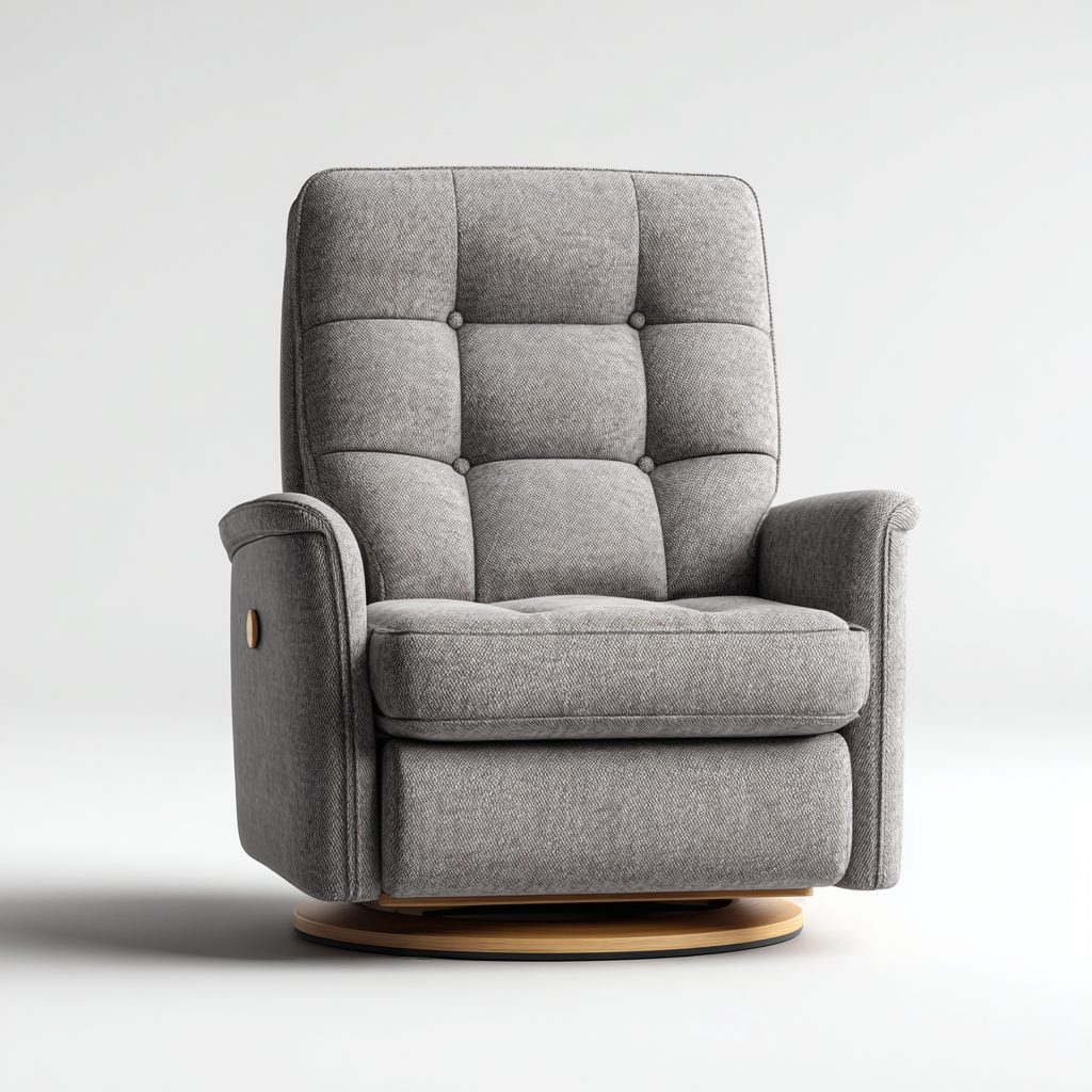 Liegesessel-Stoffpolster-86x80x102 cm-Grau-Drehfunktion-Homiupnest