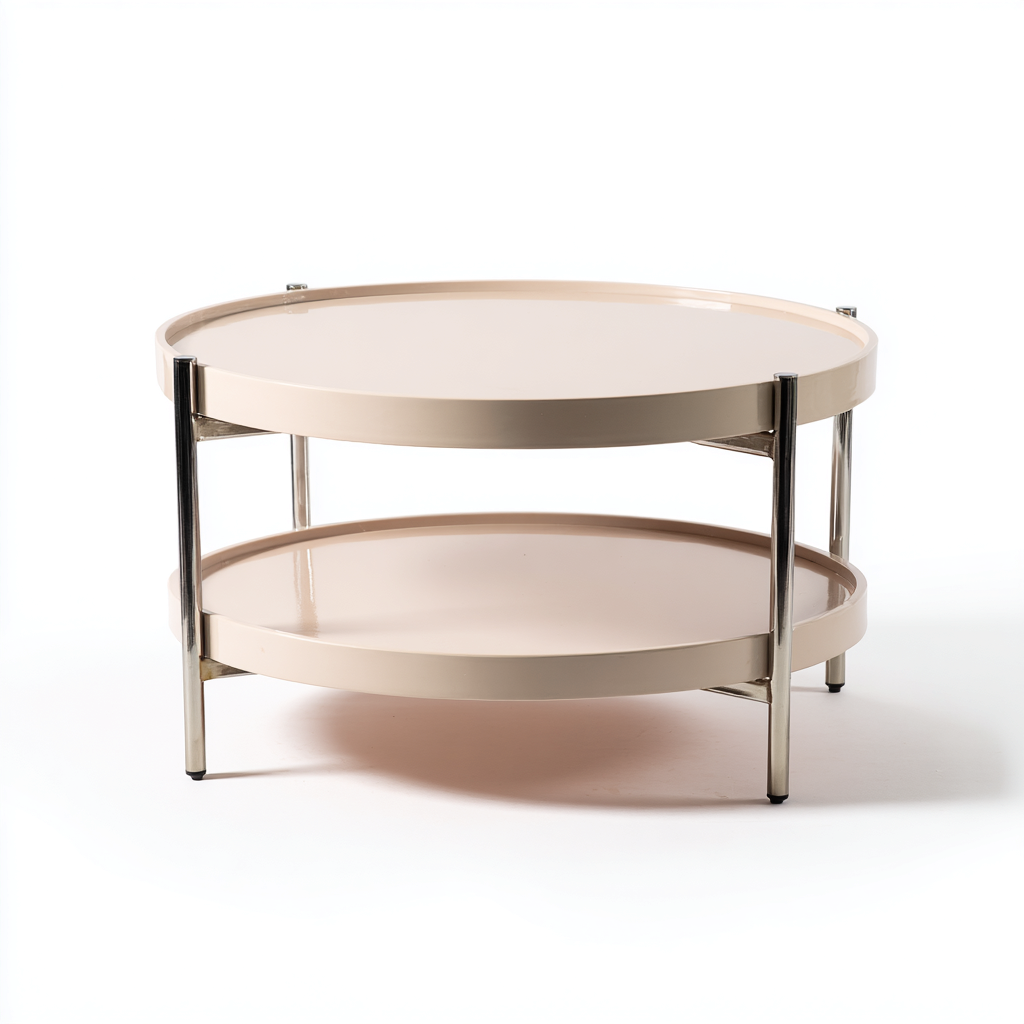 Couchtisch-Metall-78x43 cm-Beige-Modernes Design-Homiupnest