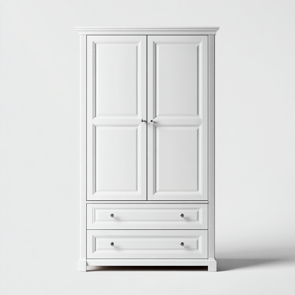 Kleiderschrank - Holzwerkstoff - 110x55x190 cm - weiß - klassisch-Homiupnest