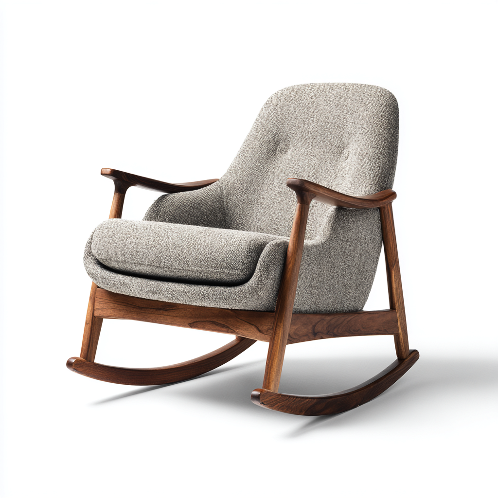 Schaukelstühle-Stoff-Holz-100x70x105 cm-Grau-Holzakzent Design-Homiupnest