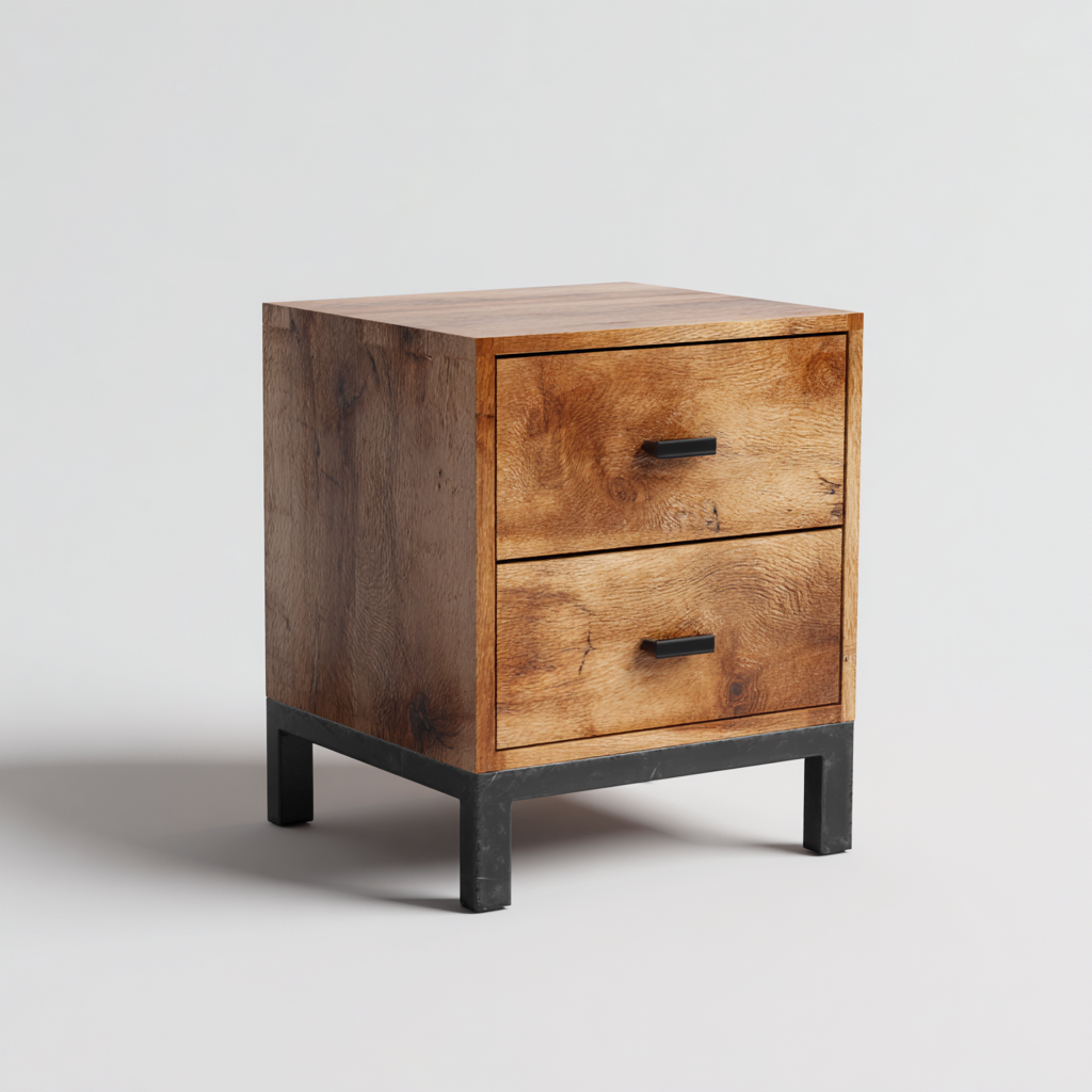 Nachttisch - Holzwerkstoff - 47x40x60 cm - braun-schwarz - modernes Design-Homiupnest