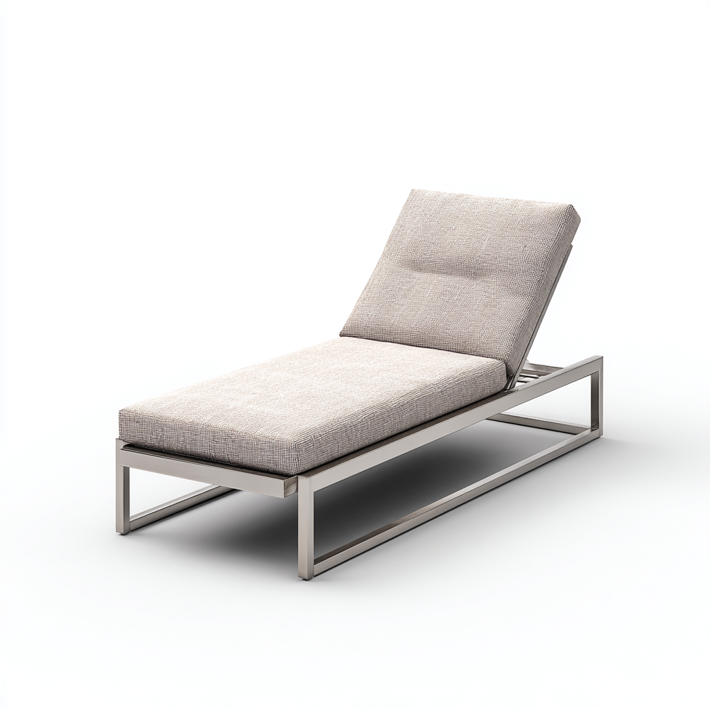 Sonnenliege-Stoff-Metall-199x67x90 cm-Grau-Silber-Gartenstil-Homiupnest