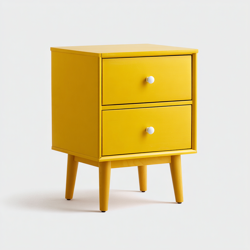 Nachttisch-Holz-47x36x60 cm-gelb-Modern-Homiupnest