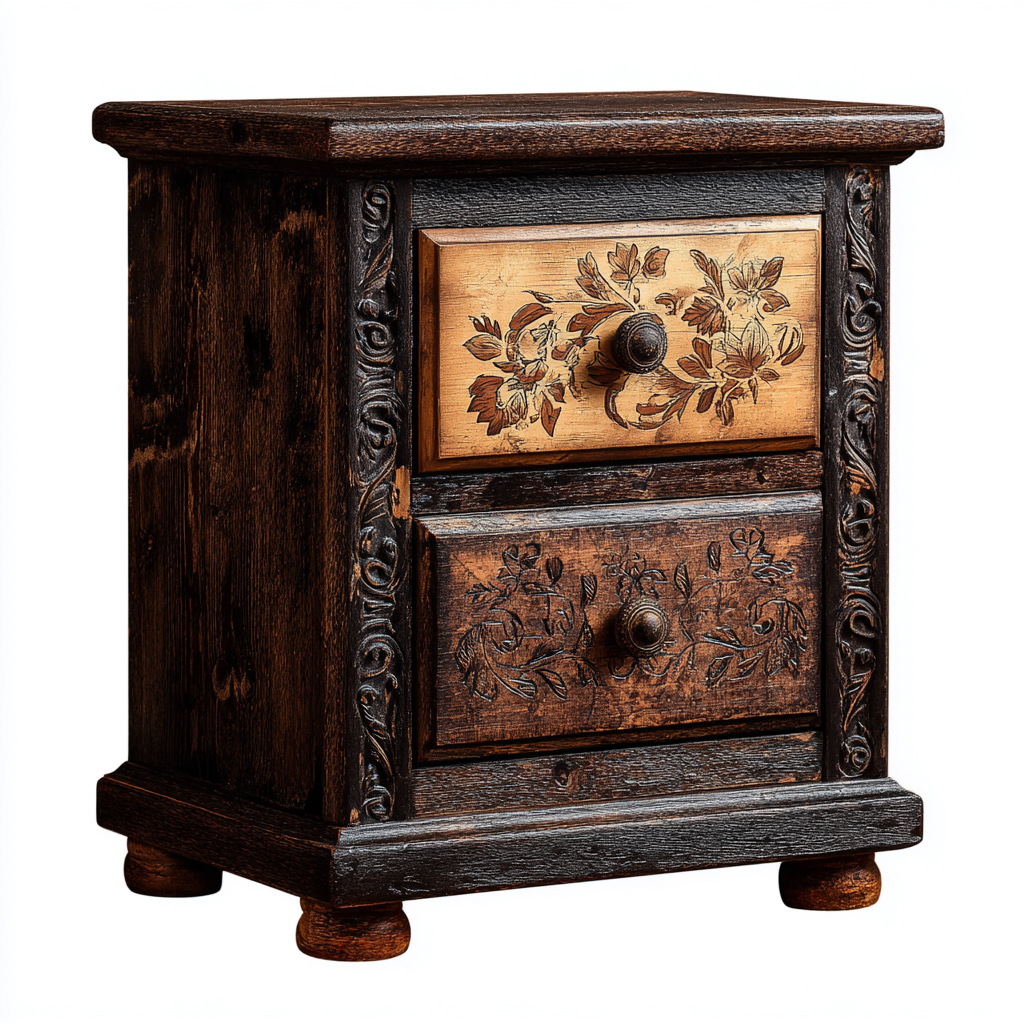 Nachttisch-Holz-50x40x63 cm-dunkelbraun-Retro-Homiupnest