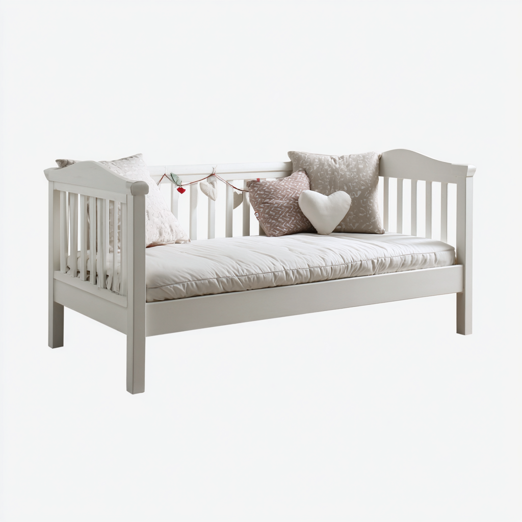 Schlafsofa - Massivholz - 207x100x90 cm - Weiß - Klassisches Design-Homiupnest