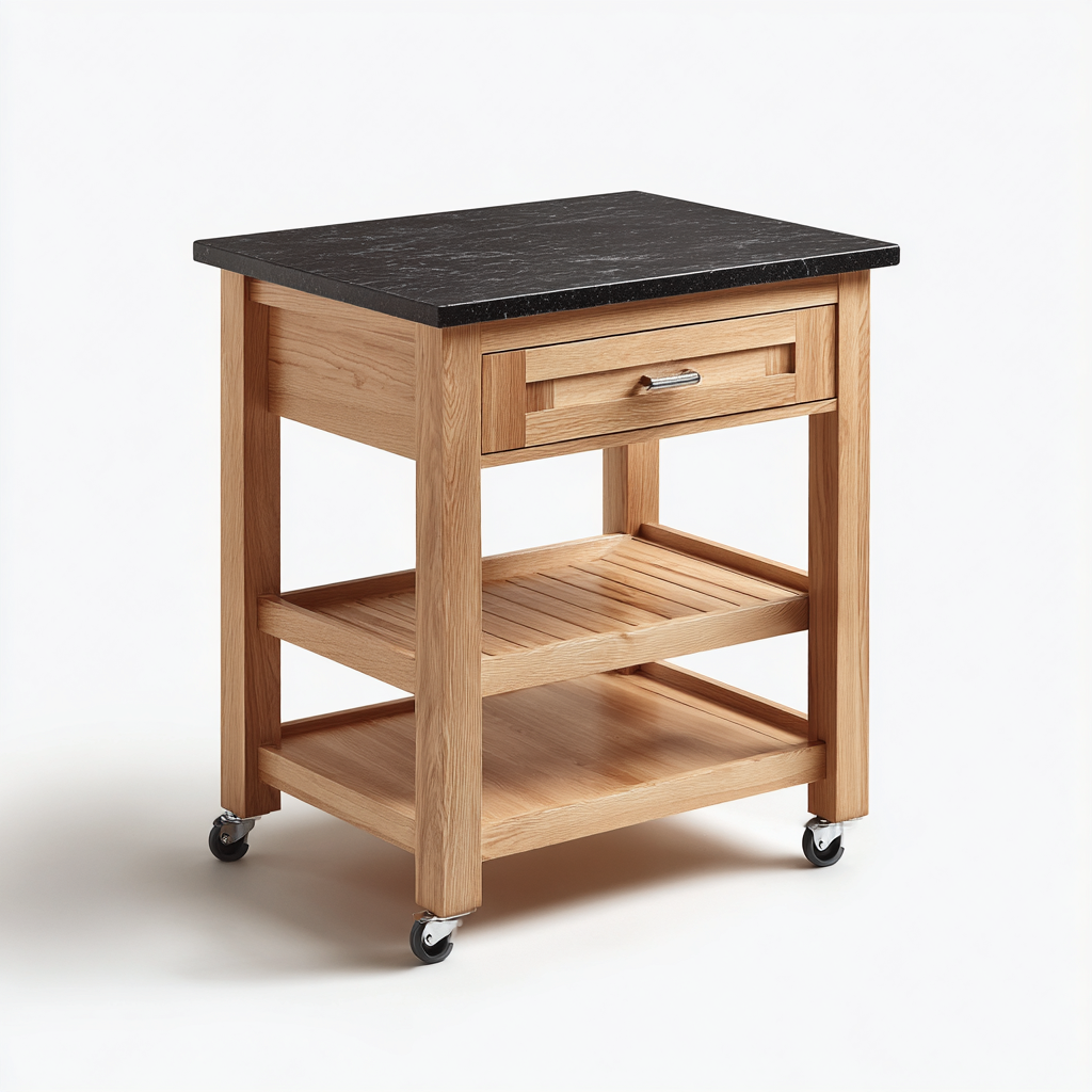 Kücheninsel-Holzwerkstoff-70x50x88 cm-Eichefarben-Schwarz-Modern-Homiupnest