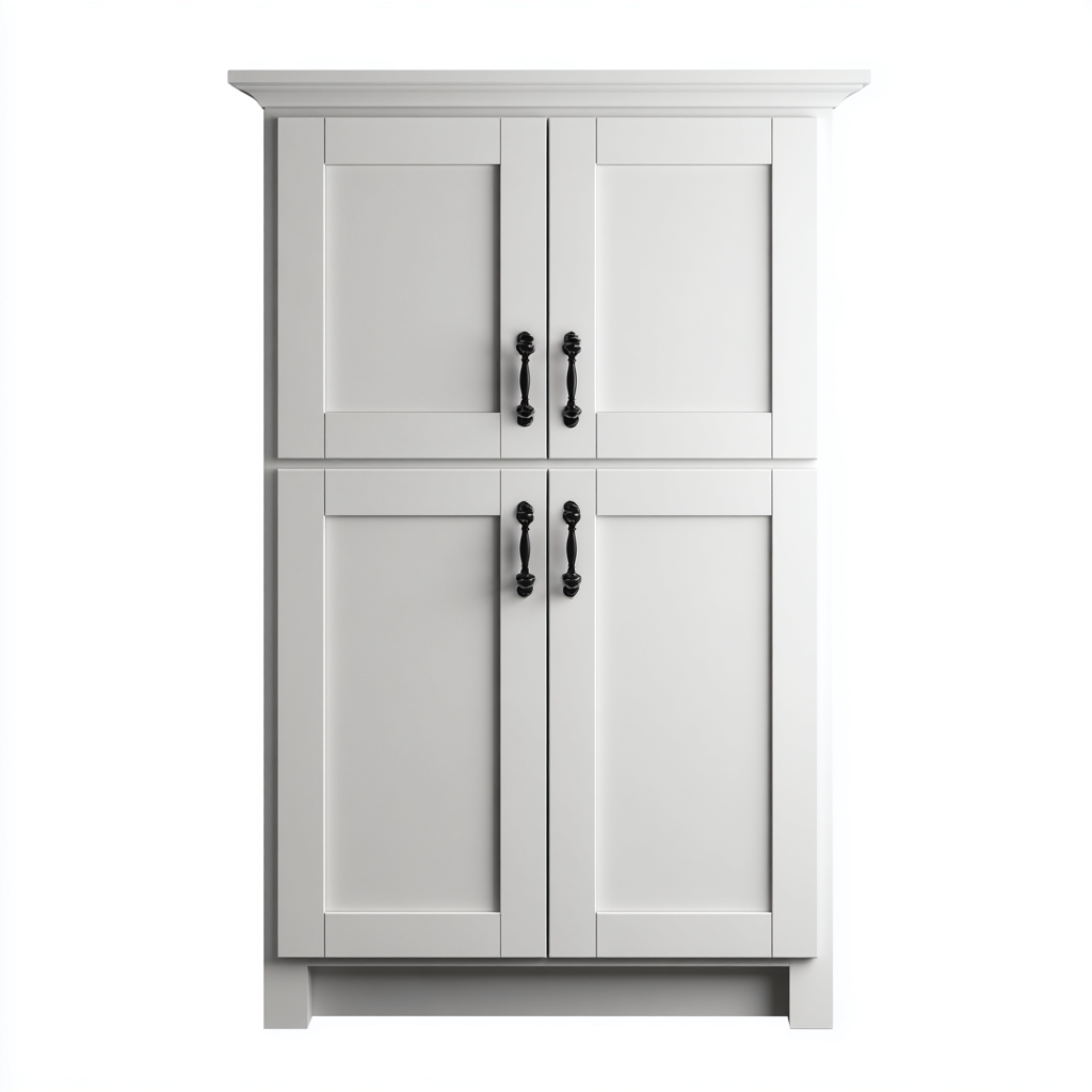 Küchenschrank - Holz - 90x42x160 cm - Weiß - klassisches Design-Homiupnest