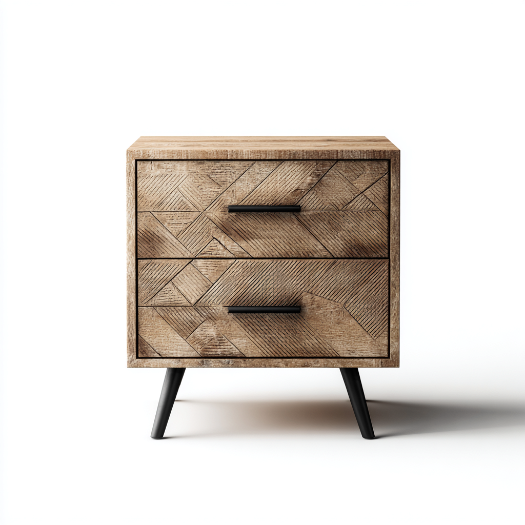 Nachttisch - Holzwerkstoff - 50x39x60 cm - braun-schwarz - modernes Design-Homiupnest