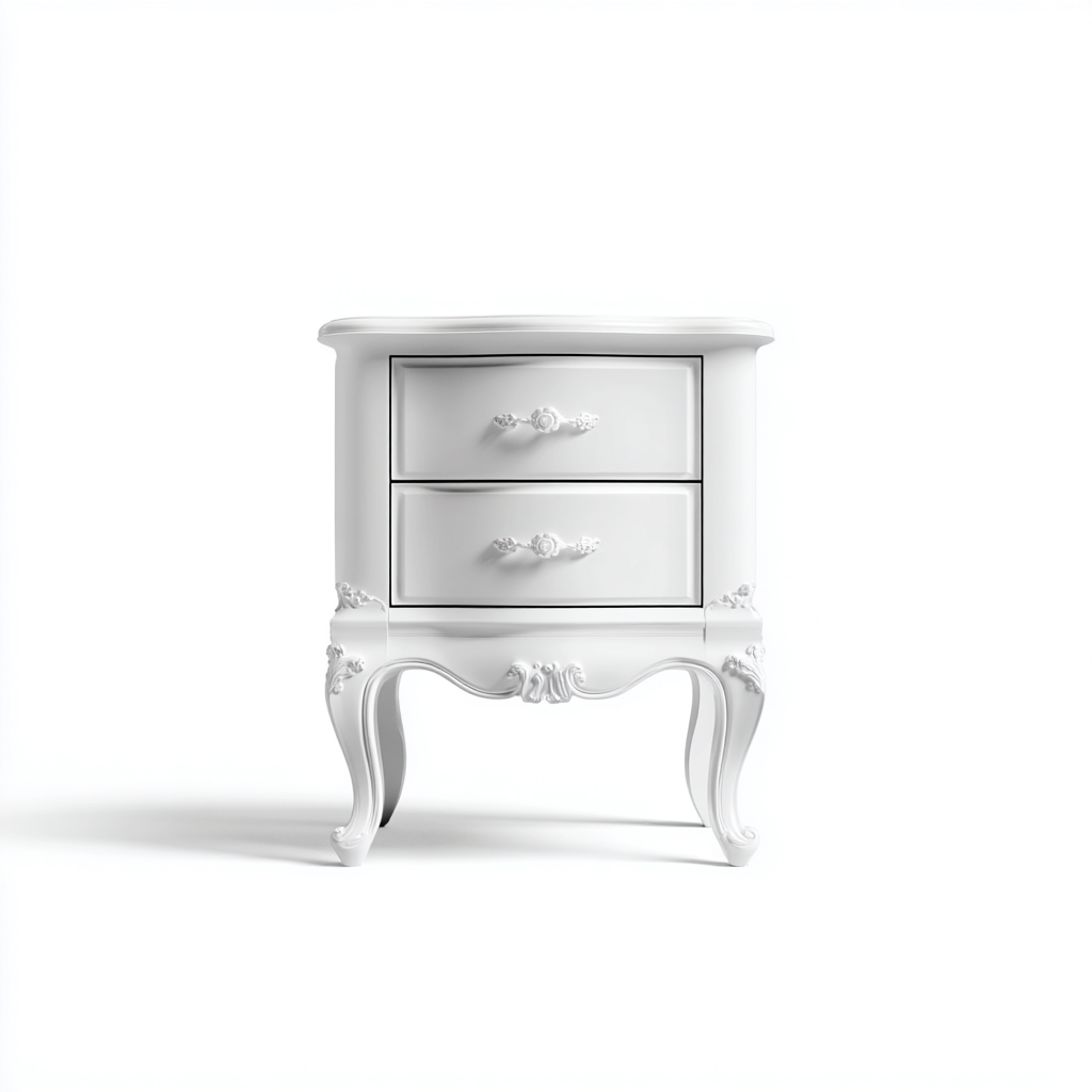 Nachttisch - Holzwerkstoff - 48x38x62 cm - weiß - klassisches Design-Homiupnest