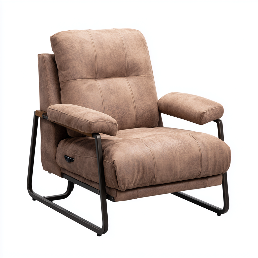 Liegesessel-Mikrofaser-92x87x102 cm-Braun-Relaxfunktion-Homiupnest