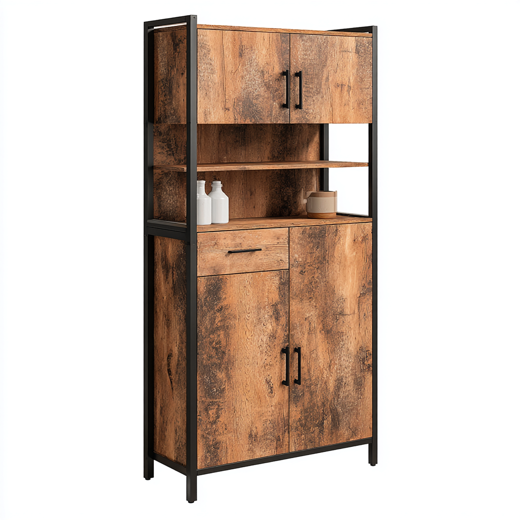 Küchenschrank-Holzwerkstoff-80x40x190 cm-Eichefarben-Modern-Homiupnest