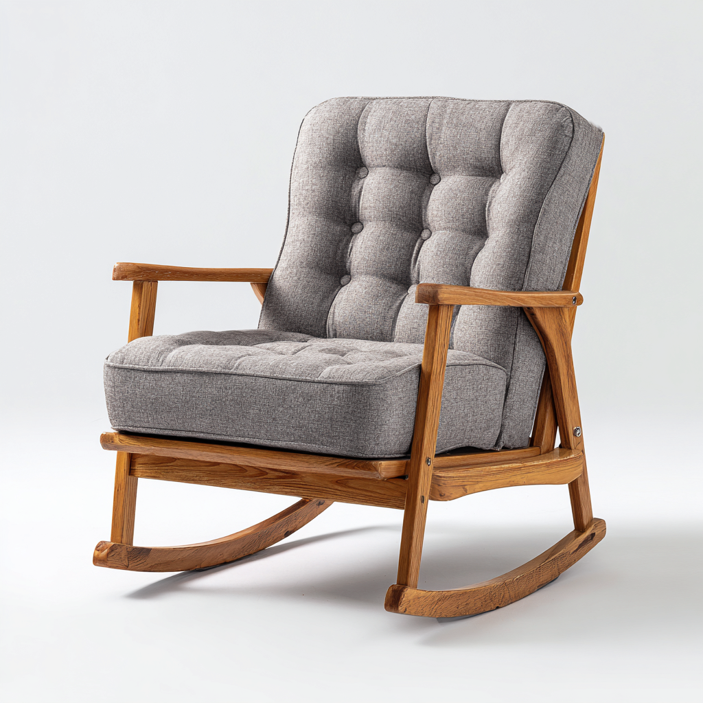 Schaukelstühle-Stoff-Holz-100x70x105 cm-Grau-Klassisches Design-Homiupnest