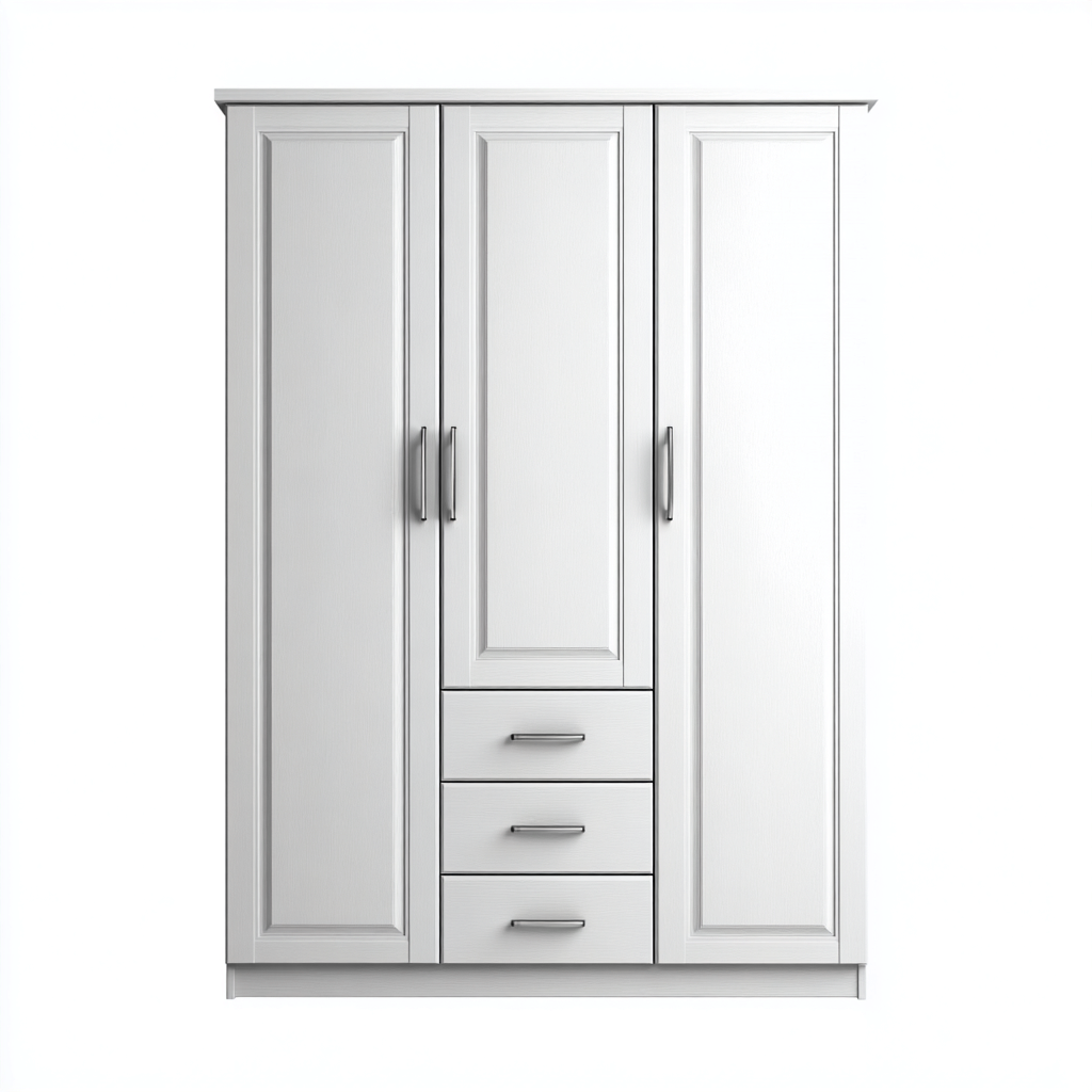 Kleiderschrank - Holzwerkstoff - 150x60x200 cm - weiß - klassisch-Homiupnest