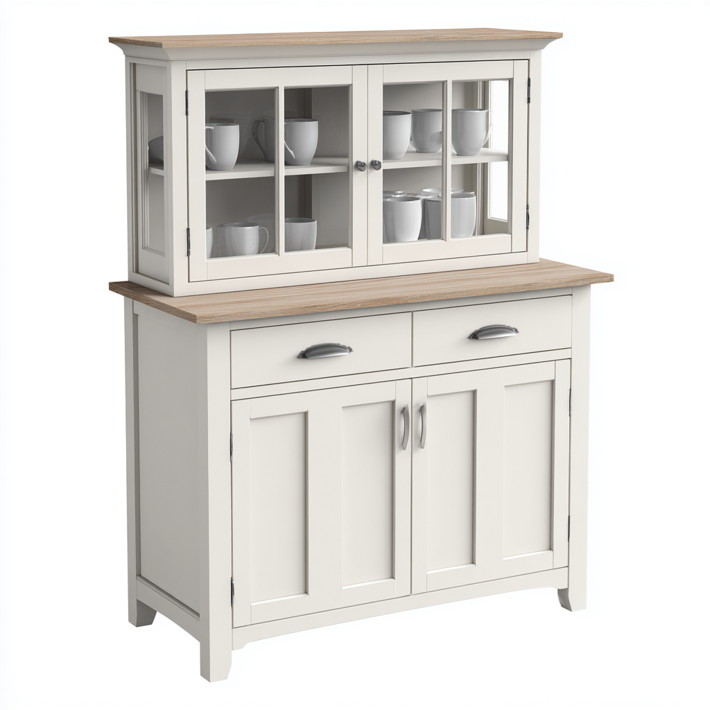 Küchenschrank - Holz - 100x45x165 cm - Weiß-Eiche natur - klassisches Design-Homiupnest