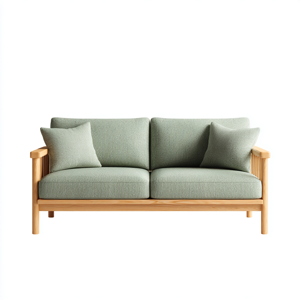 Gartensofa-Holz-Stoff-158x76x83 cm-Salbeigrün-Natur-Modernes Design-Homiupnest