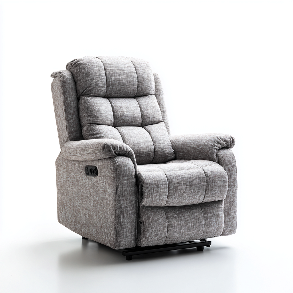 Liegesessel - Stoffpolsterung - 101x80x107 cm - Hellgrau - Modernes Design Relaxfunktion-Homiupnest