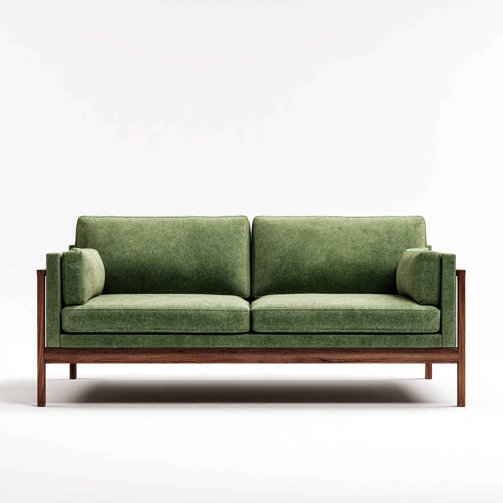 Gartensofa-Holz-Stoff-210x78x84 cm-Grün-Natur-Modernes Design-Homiupnest