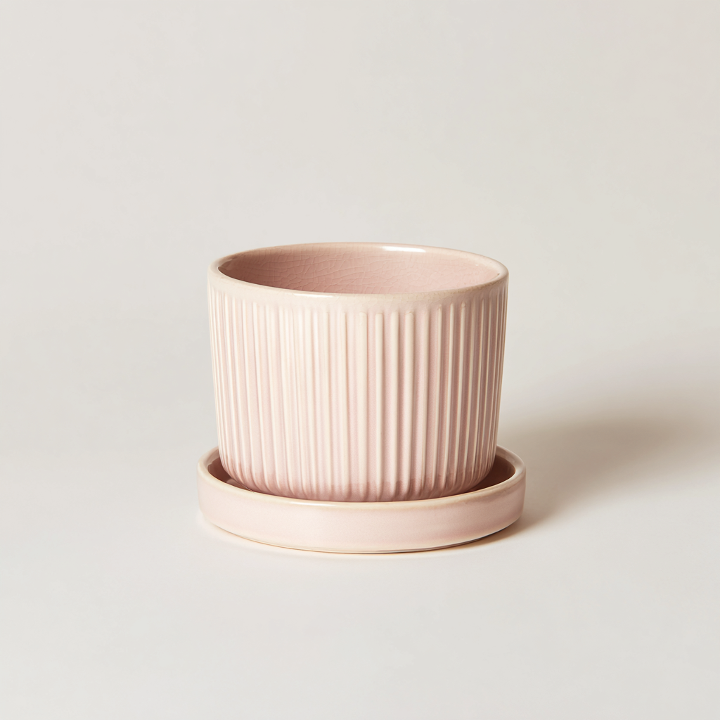 Pflanzgefäß - Keramik - 14x14x12 cm - Rosa - moderner Stil-Homiupnest