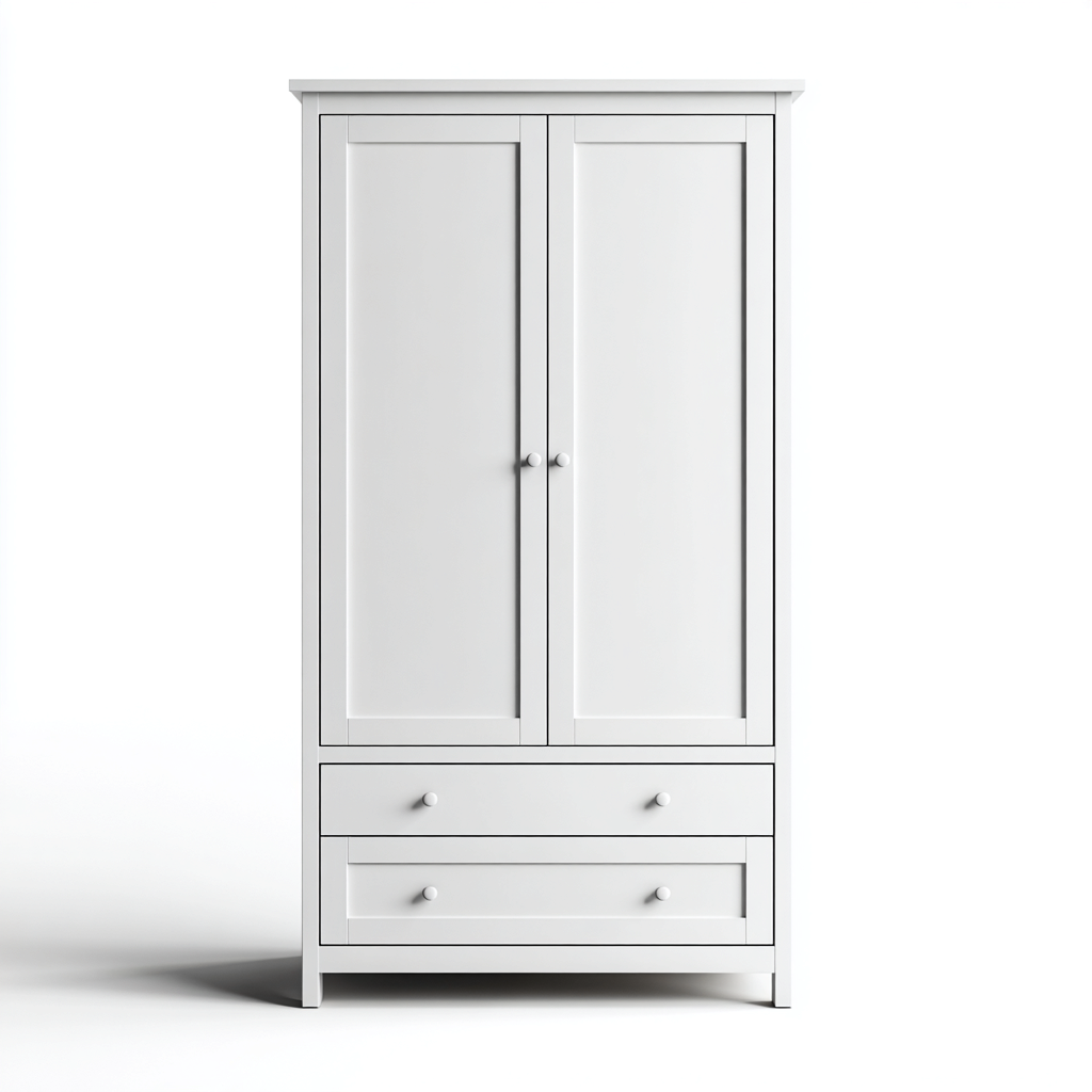 Kleiderschrank - Holzwerkstoff - 105x55x188 cm - weiß - klassisch-Homiupnest