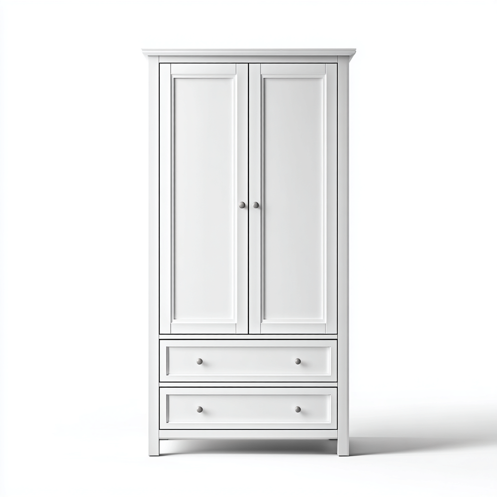 Kleiderschrank - Holzwerkstoff - 105x55x190 cm - weiß - klassisch-Homiupnest