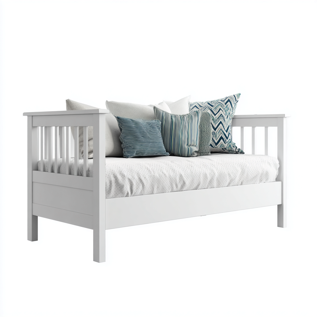 Schlafsofa - Massivholz - 208x98x88 cm - Weiß - Klassisches Design-Homiupnest